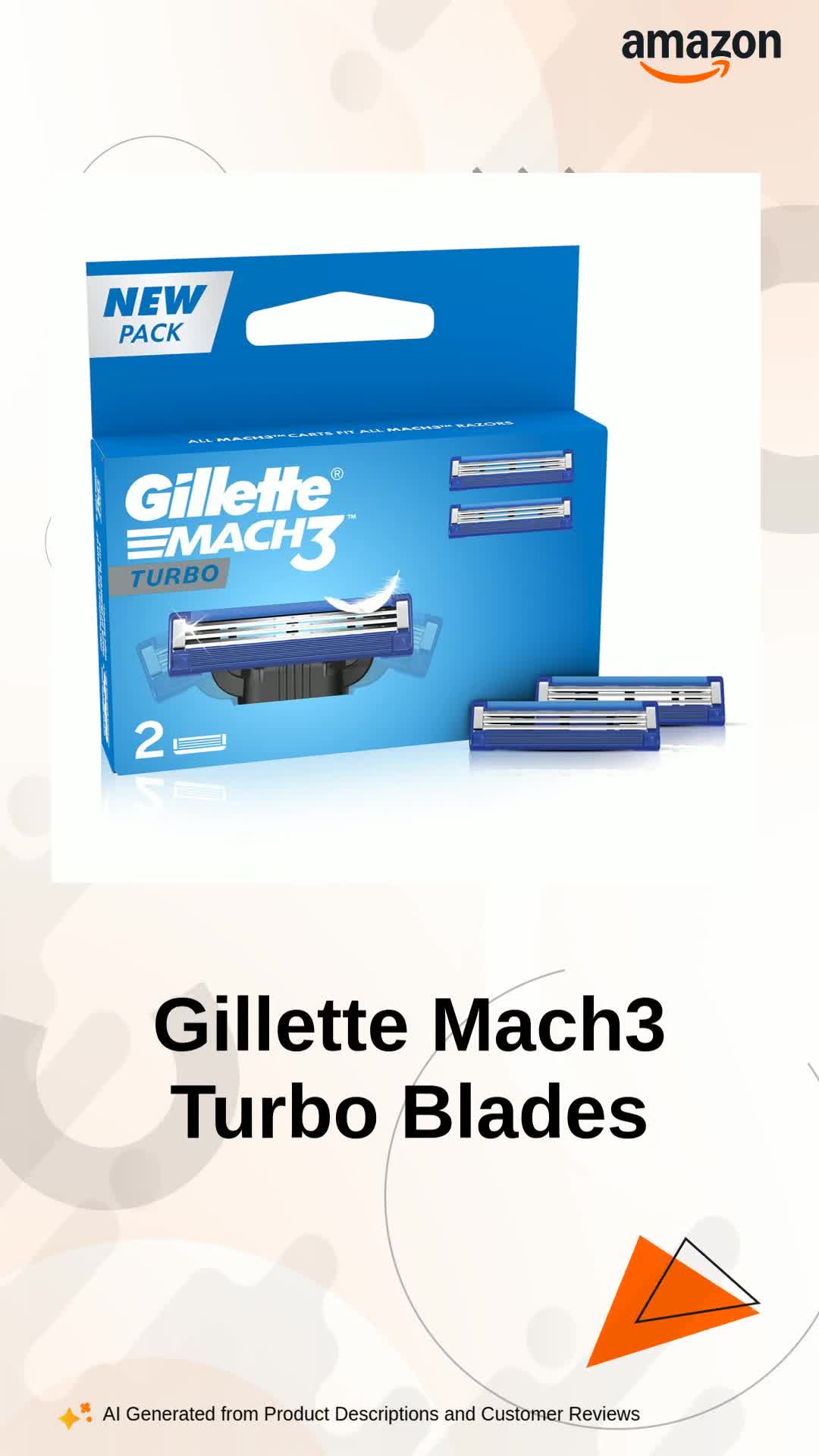 Gillette Mach3 Turbo Manual Shaving Razor Blades